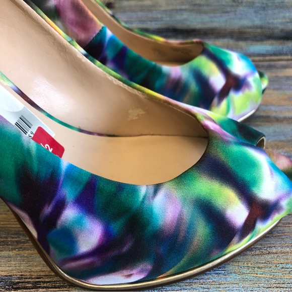 Guess Honora3 Womens Stilettos Peep Toes Multicolor Textile Uppers Size 8.5 - Picture 7 of 13